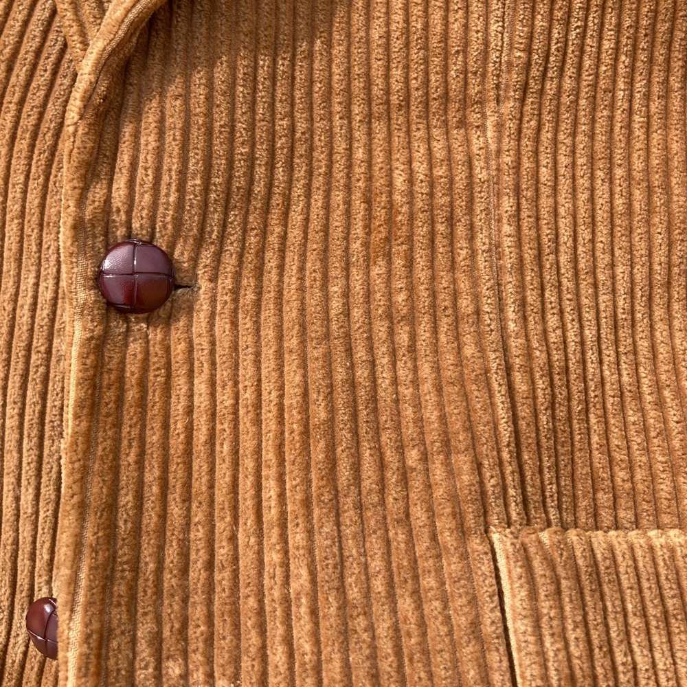 Vintage Caramel Brown Corduroy Blazer Chams Unisex Professor Autumn - Picture 12 of 13